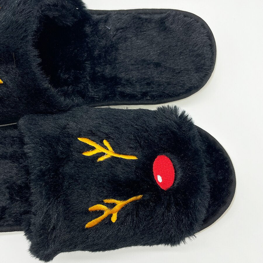 Winter Holiday Plush Slippers