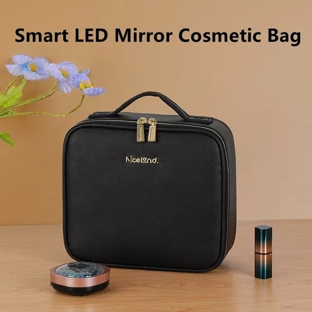 Light Up Smart LED Cosmetic Case with Mirror