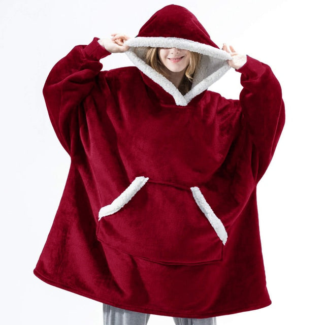 Soft Plush Hooded Fleece Blanket