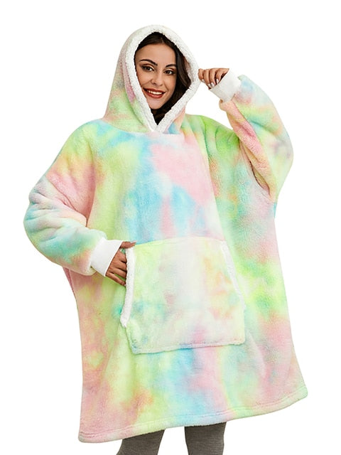 Soft Plush Hooded Fleece Blanket