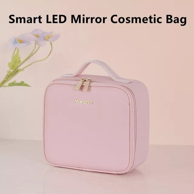 Light Up Smart LED Cosmetic Case with Mirror