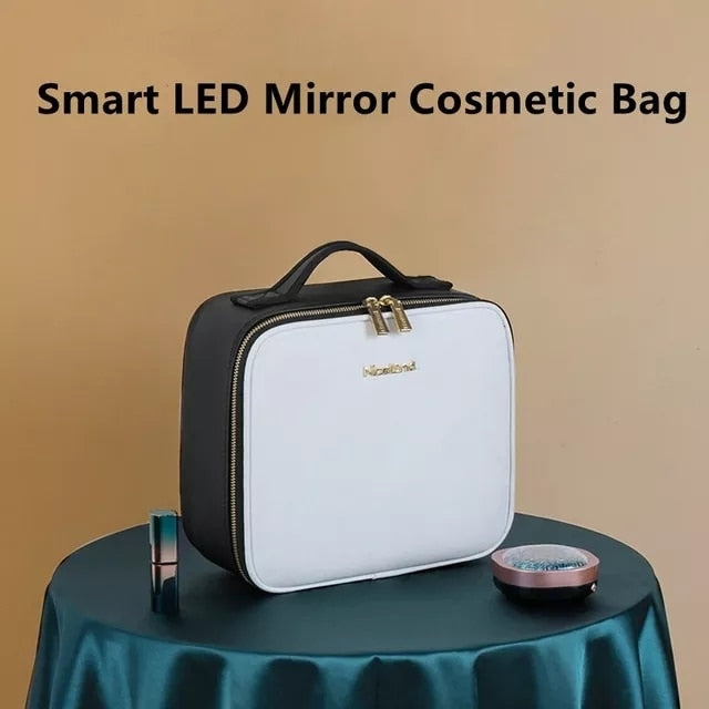 Light Up Smart LED Cosmetic Case with Mirror