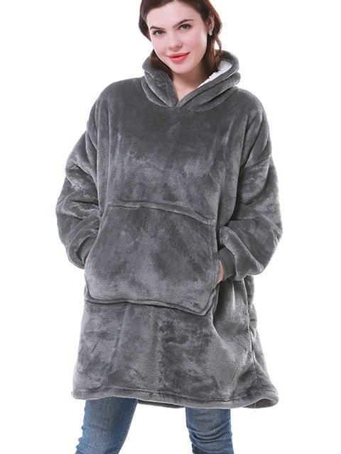 Soft Plush Hooded Fleece Blanket