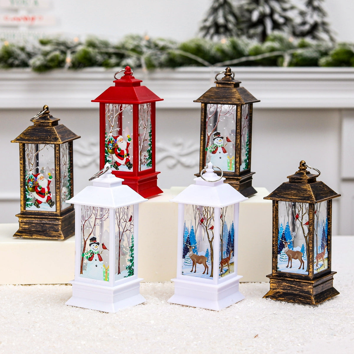 Painted Christmas Lantern Light