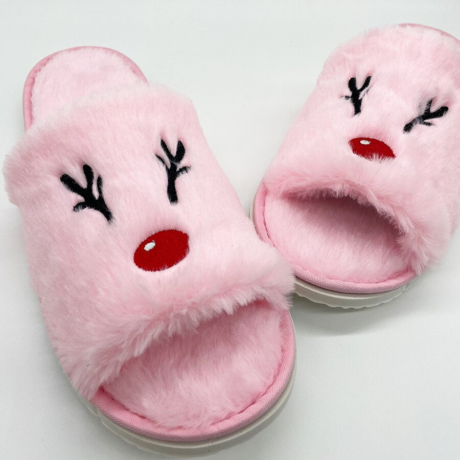 Winter Holiday Plush Slippers