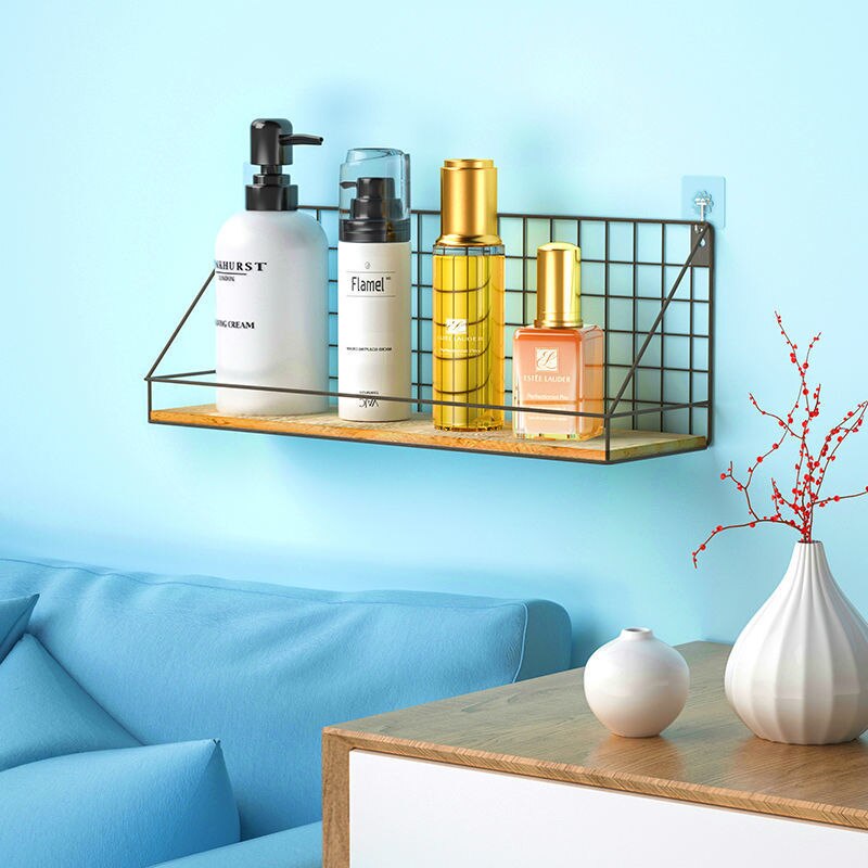 Steel and Wooden Wall Hanging Shelves