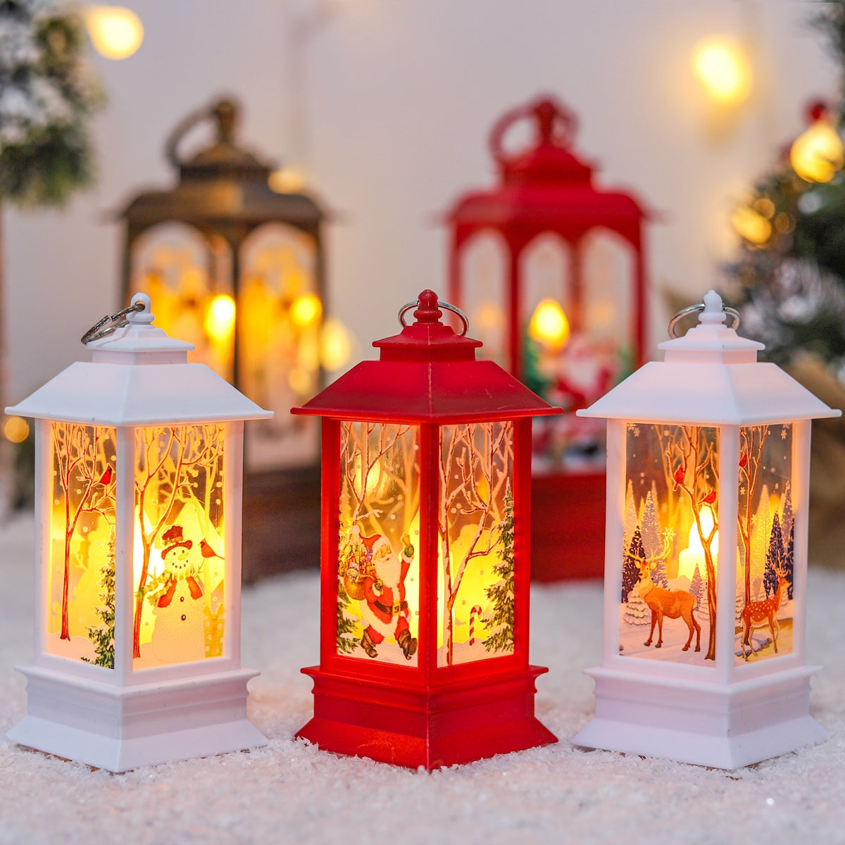 Painted Christmas Lantern Light