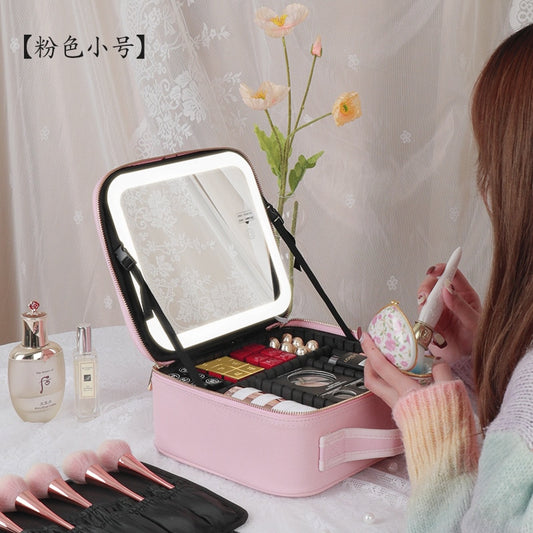 Light Up Smart LED Cosmetic Case with Mirror